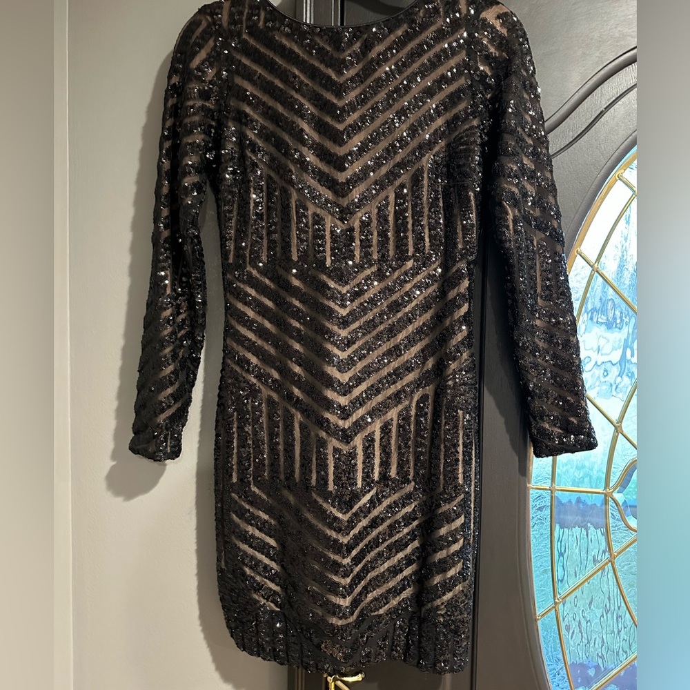 Top shop black sequin formal dress